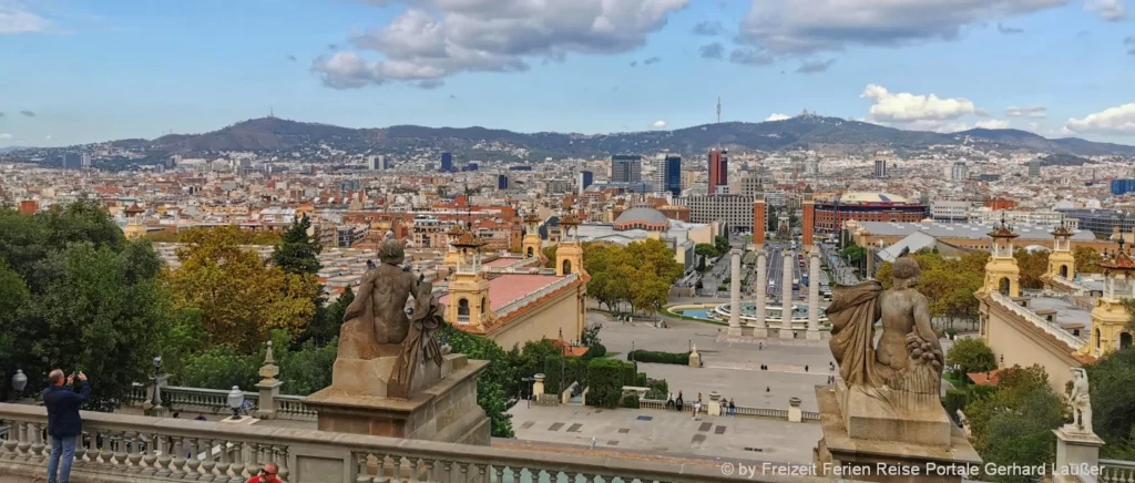 Spanien Reiseziel Barcelona Palau Nacional Aussichtspunkt Palast & Kunstmuseum